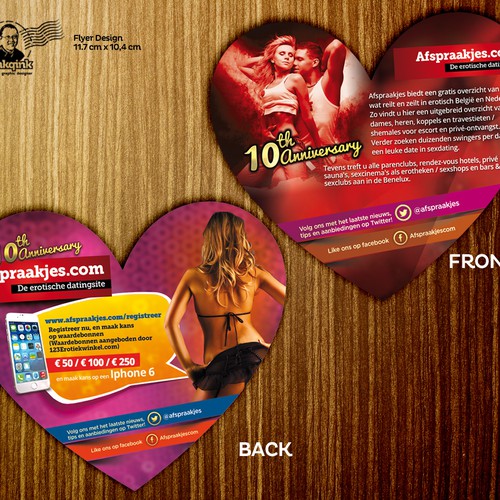 Normaal Catena rijst Design a heart shaped flyer for adult dating site | Postcard, flyer or  print contest | 99designs