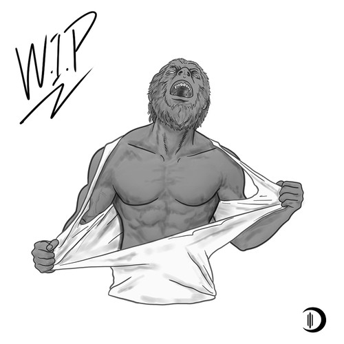 Werewolf design for a bodybuilding brand. Design by DOTURNAL