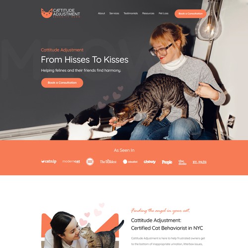 Create a website refresh for a cat behavior consultant! Design by Isaac Creative