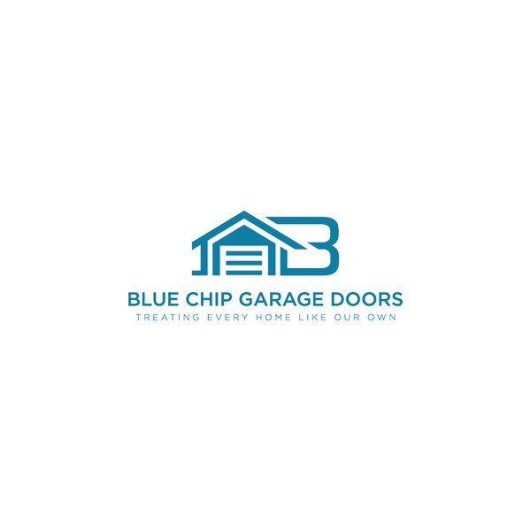 Flat Logo For Garage Door Repair Company