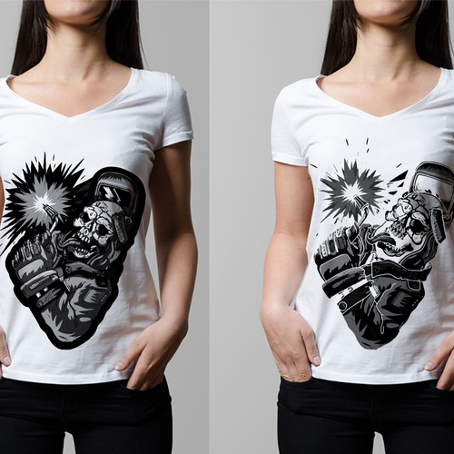 Welders Shirt Design With Skull Grinning and Welders Helmet Diseño de amir mirza