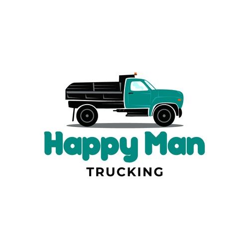 Happy Man Trucking Logo Design by Storiebird