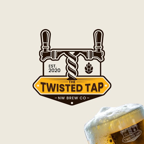 Tap house logo rebrand Design by Hopsyalalart