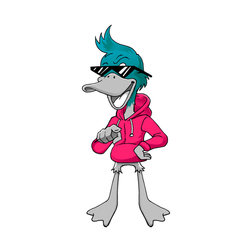 Illustration of a cool and not childish duck for a part of our Website (png) Design by Depanda7