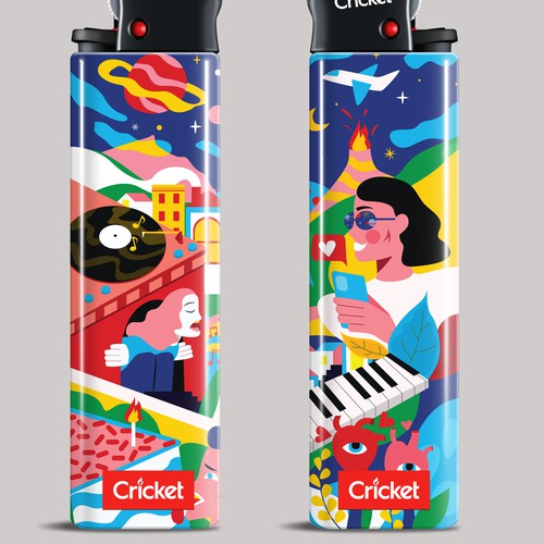 Create illustrations for a limited collection of Cricket Lighters (Multiple Winners) Design by Nida Mars