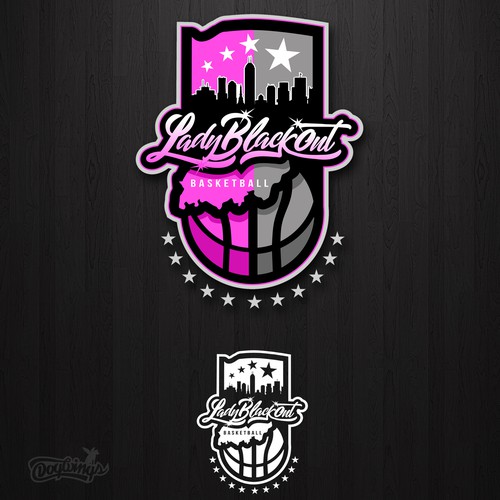 Diseño de Creative Girls Youth Basketball Team Logo de Dogwingsllc