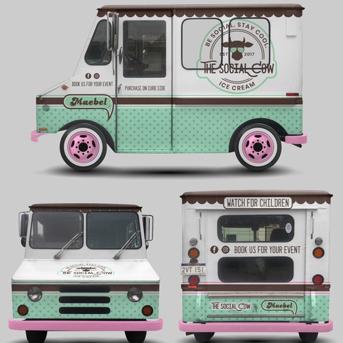 aricaturrashさんのVintage Ice Cream Truck Wrapデザイン