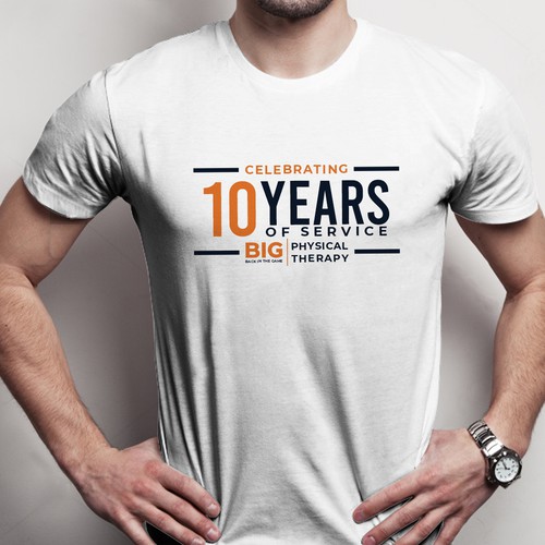 Diseño de 10 Years in Business Celebration T-shirt for staff and patients de unflea