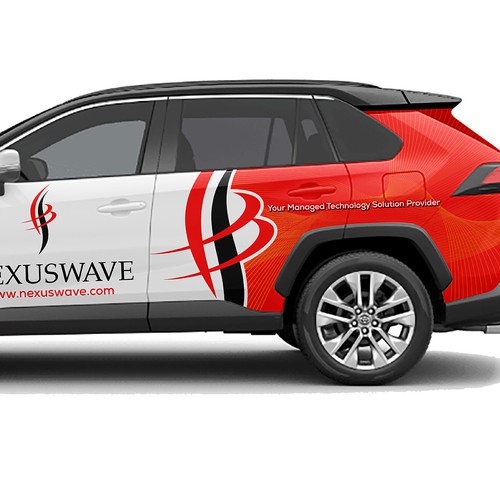 futuristic technology vehicle wrap for IT solutions company. Design by theANUNGs