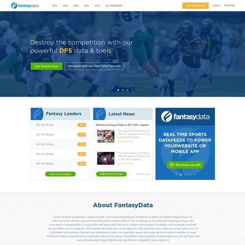 Design Cutting Edge Fantasy Sports Website for Web