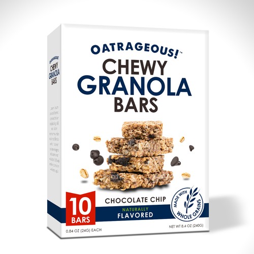 Design di DESIGN EYE-CATCHING PACKAGING FOR CHOCOLATE CHIP CHEWY GRANOLA BARS! di Unik ART