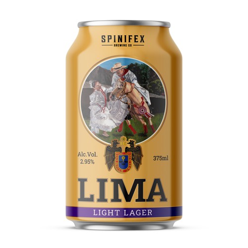 Beer can label - Lima Light Lager for the Peruvian craft beer market Design by Cameleon77