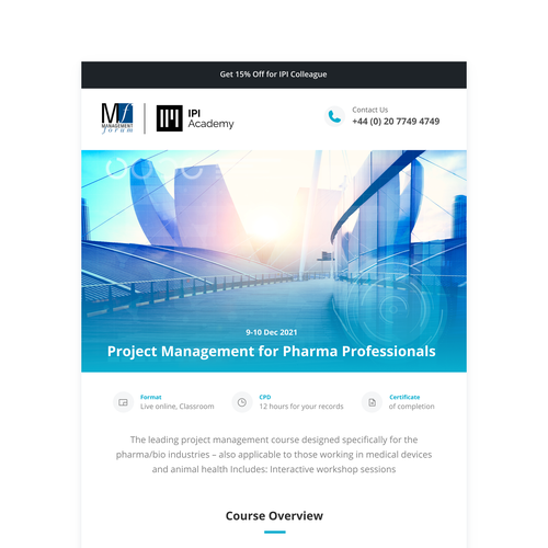 Marketing email template for professional training courses Design by Letter Play