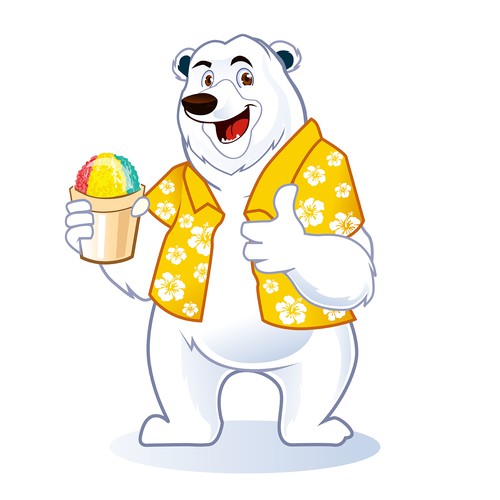 Hawaiian shave ice polar bear on iceberg by circus tent Design by Rozie'sDesign™