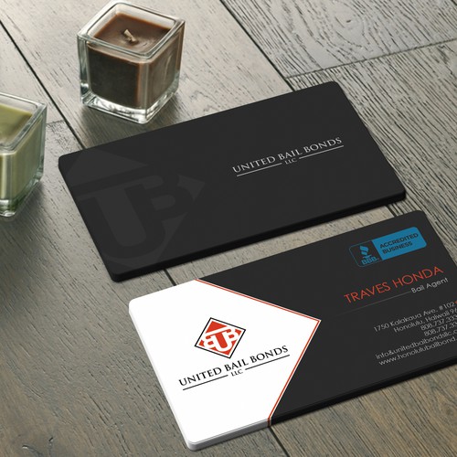 Creative eye catching business card design for bail bonds company Design by Azzedine D