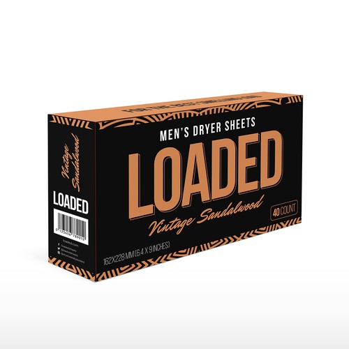 Men's Dryer Sheet Box Design Contest Design by Haroska Studio