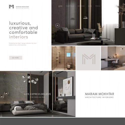 Designs site design for elite high end interior designer 