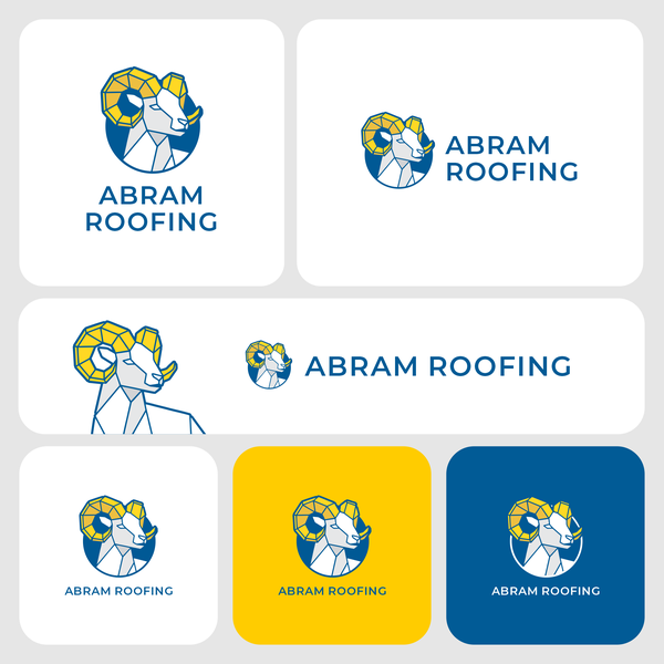 Design by Yellow Quote titled "Abram Roofing: Geometric Ram Brand Identity"