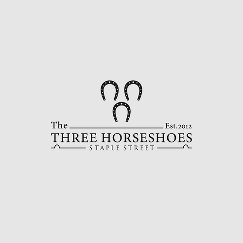 logo for Three Horseshoes Design by RenDay