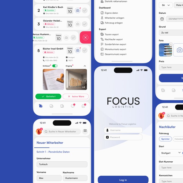 Design by sorene titled "Focus Logistics app"