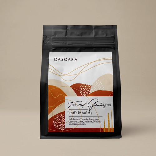 Cascara tea label Design by Lady Goga