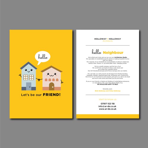 Fun flyer for couple run architecture studio Design by Yeni May