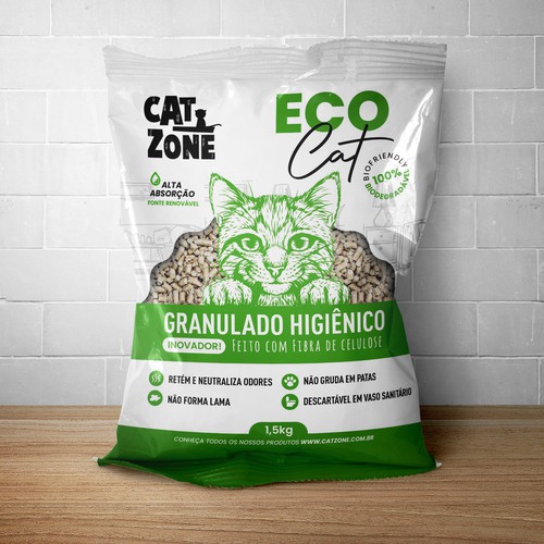 Cat litter natural - granulado higiênico para gato | Product packaging  contest | 99designs