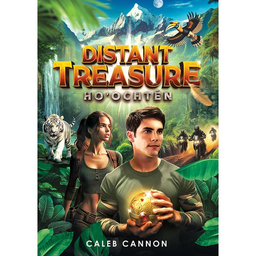 Fiction Book Cover for a Vibrant Jungle Adventure Design by tomdesign.org