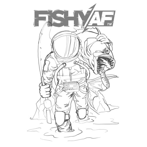 Fishing Astronaut - Swimbait Shirt-ontwerp door Heartless