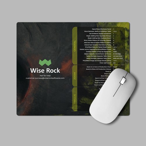 Mouse Pad Image to Showcase Company Logo & Software Hotkeys (7.75×9.25″ Mouse Pad) Design by dkuadrat™