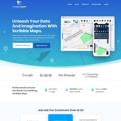 Designs | Scribble Maps Front Page | Web page design contest