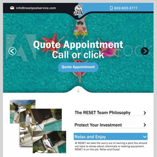 Pool Service Website for Heroes of Pool Industry Design by David Jispace