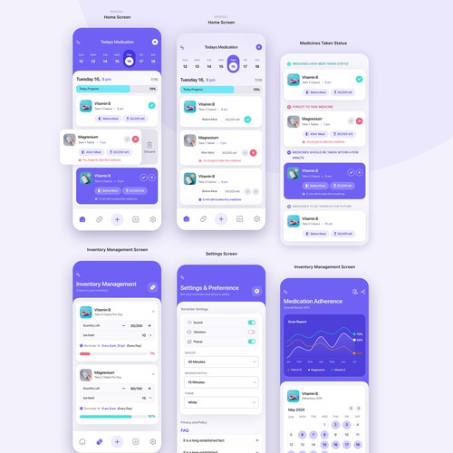 Designs | Medicine Reminder and Tracking App | App design contest