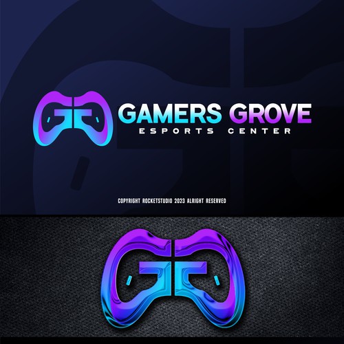 Logo for a casual and competitive esports video game center Diseño de rocketstudio