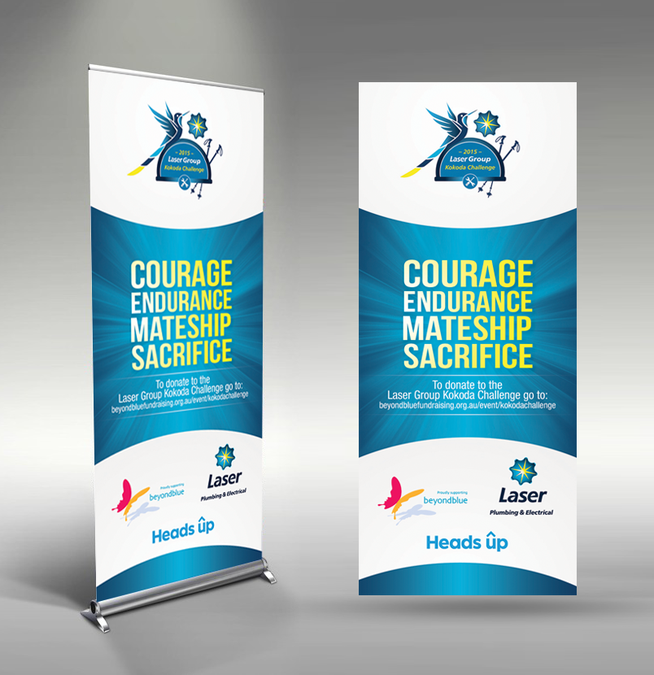 Create portrait banner design for Laser Group Kokoda Challenge ...