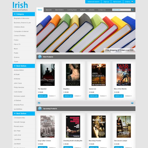 Create the next website design for Irish Books and Authors Réalisé par shadowz