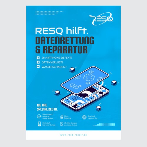 Clean & Nice Poster for Cell Phone Repair & Data Rescue Company Design by 99kreative