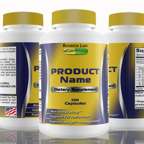 Modern health supplement label design Design by LSDdesign