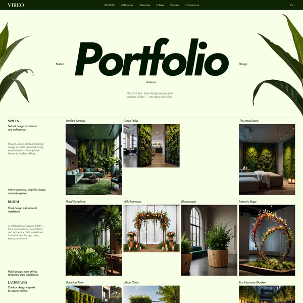 Vireo/Corporate website design ( Portfolio page)