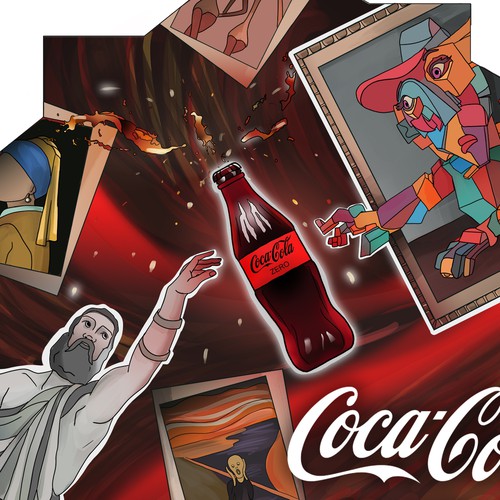 Artistic mural design for Coca-Cola Zero in Brussels Réalisé par Kseny_shay