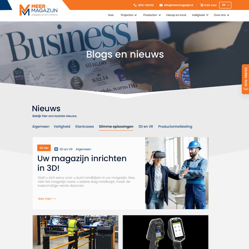 Creative website templates for a leading pallet racks company_ Meermagazijn Design by Technology Wisdom