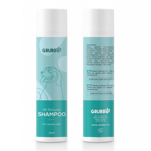 Design label for dog shampoo Diseño de intanamir