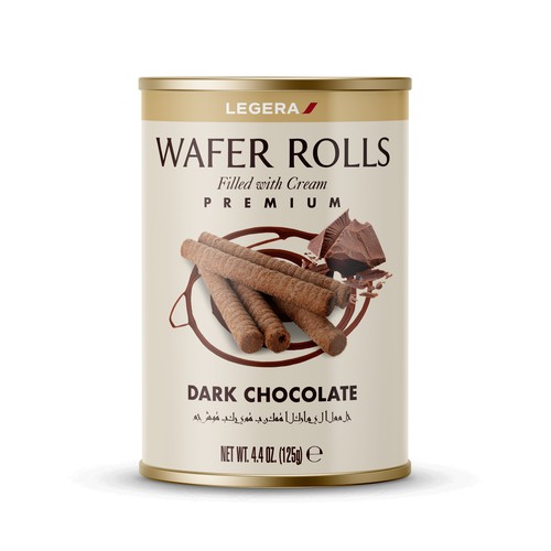 LEGERA Wafer Rolls Pack 125 gm - Salted Caramel Design by Gustavo RV