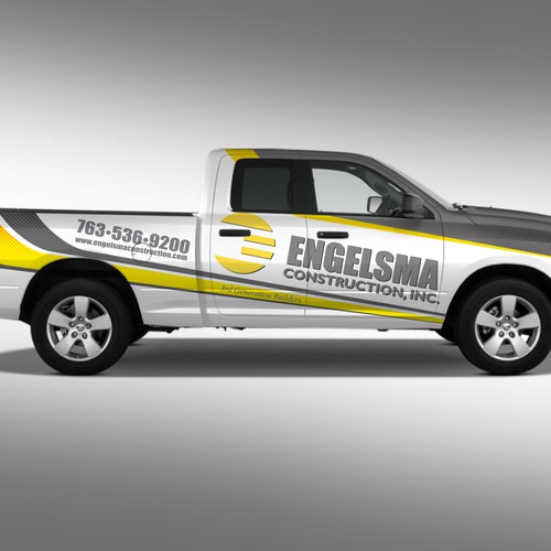 Professional General Contractor Truck Graphics Design by J.Chaushev