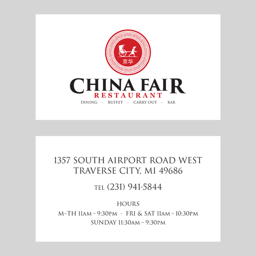 Design a traditional Chinese Business Card for Chinese Restaurant