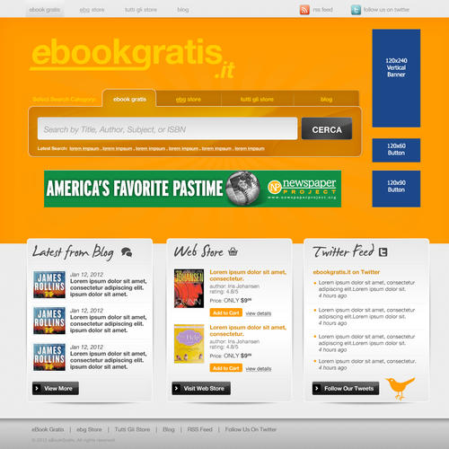 New design with improved usability for EbookGratis.It Ontwerp door Yesu_N