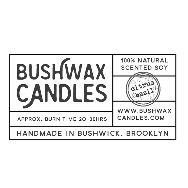 Create a modern minimalist logo for our Bushwax Candles