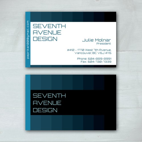 Quick & Easy Business Card For Seventh Avenue Design デザイン by Tcmenk
