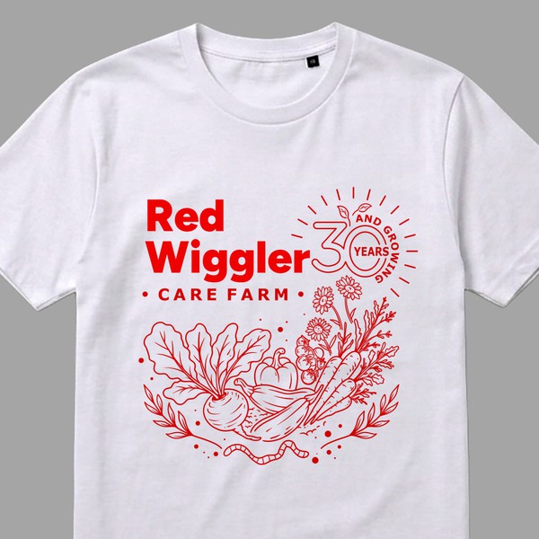 T shirt Design Concept For Red Wiggler Farm