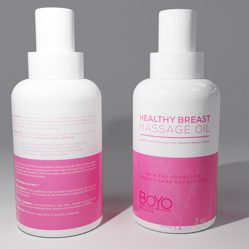 Design design a classy, bold healthy breast massage oil label di babibola